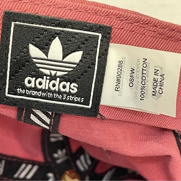 Adidas Trefoil Logo Pink Mauve Hat 100% Cotton White Embroidered Sporty Like New - Picture 12 of 15